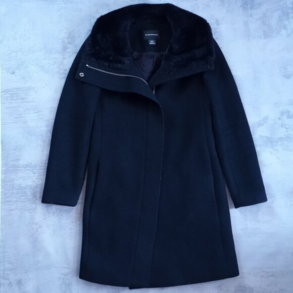 Club Monaco Wool Winter Jacket Rocio Faux Fur - Picture 3 of 13